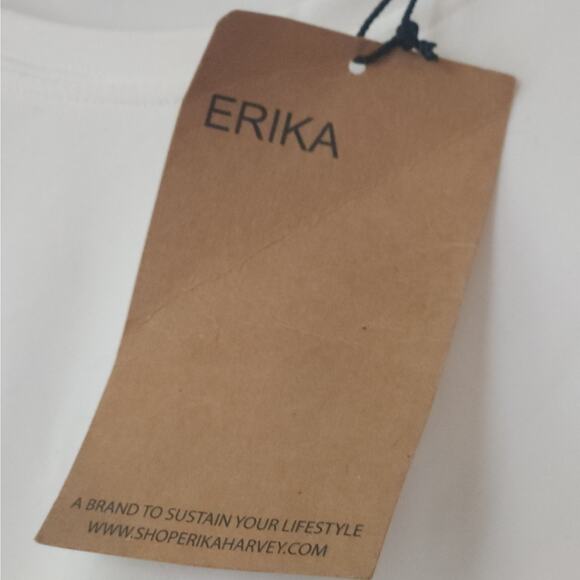 ERIKA HARVEY Athletic Tee White sz L Tennis Sustainable Athleisure NWT | MSRP$45 - Picture 6 of 6